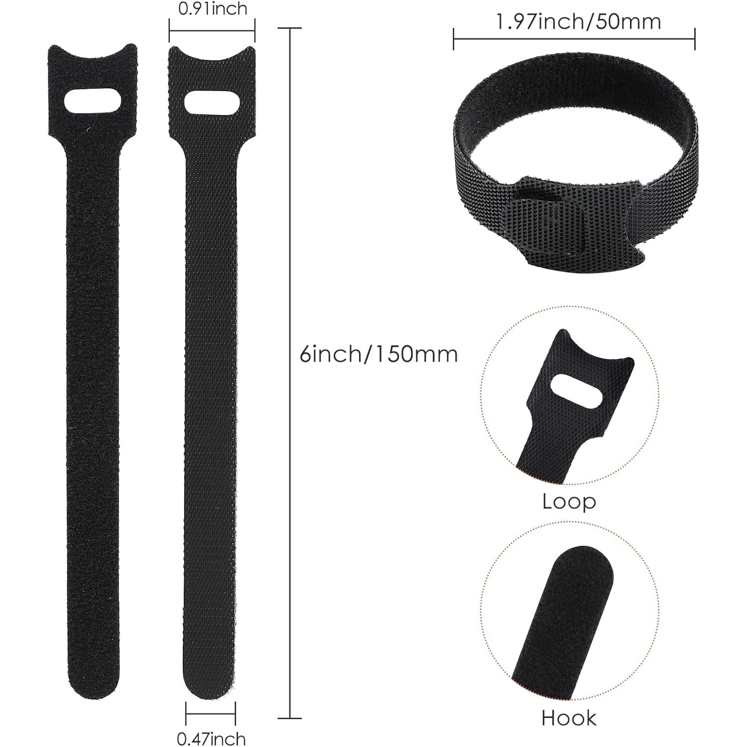 Set Riglete Cabluri Set 50 accesorii reutilizabile pentru cabluri, organizatori de cabluri ...