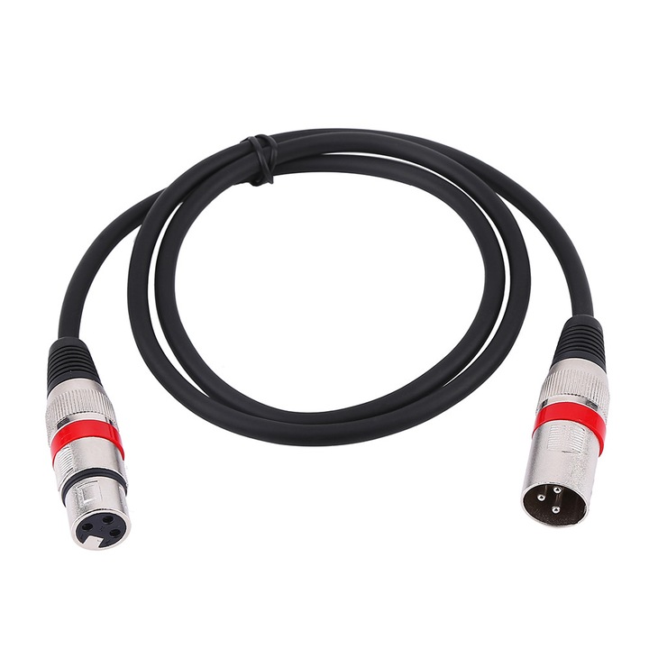 XLR 3 tűs apa-anya audio kábel M/F árnyékolt kábel mixerhez mikrofonhoz 1M