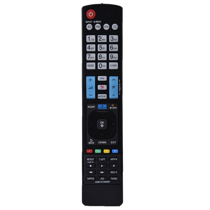 Univerzális távirányító LG TV-hez, AKB73756565 modell, fekete, méretei 23.5x5x2cm