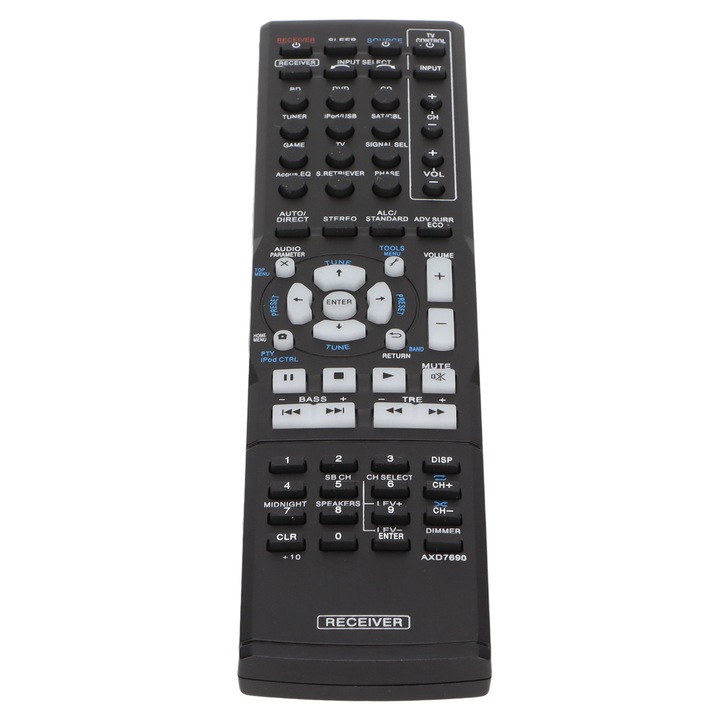 Telecomanda pentru receivere, Pentru Pioneer, 2 AAA, Negru