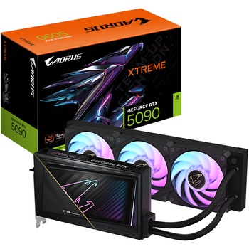 Placa video GIGABYTE AORUS GeForce RTX 5090 XTREME WATERFORCE 32GB GDDR7, 512-bit, Radiator 360mm