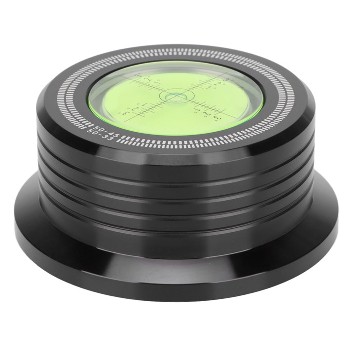 Lemezjátszó stabilizátor, LP528, Alumínium, 76.5mm, Fekete