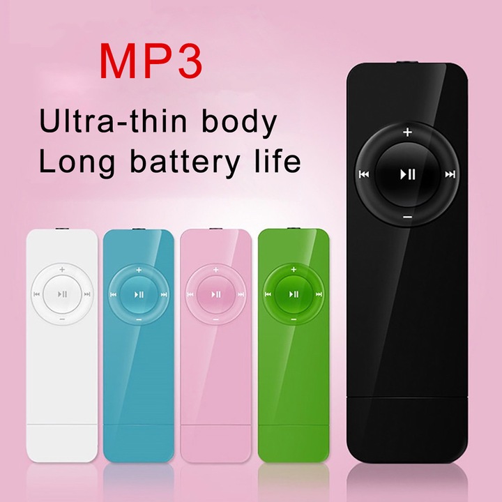 Hordozható USB MP3 lejátszó, vékony, könnyű, 8,5x2,5x0,9 cm, 15,6 g