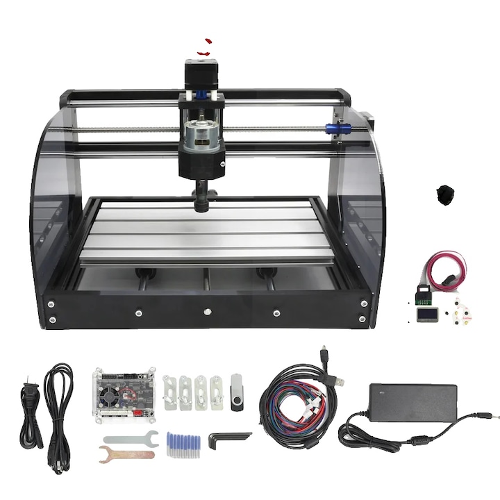 Masina CNC frezat 3018 Pro MAX, multifunctionala, laser 2.5W, motor 775, 220V, 30x18cm
