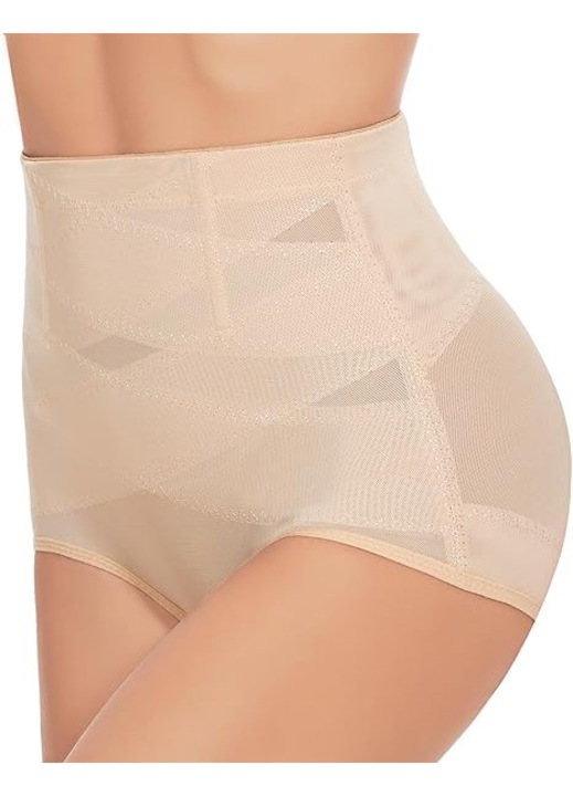 Lenjerie modelatoare tip burtiera, Material Elastic, ompresie si Efect de Lifting al Feselor, Pentru Modelarea Corpului, 4 tije flexibile pentru sustinere, Bej, S