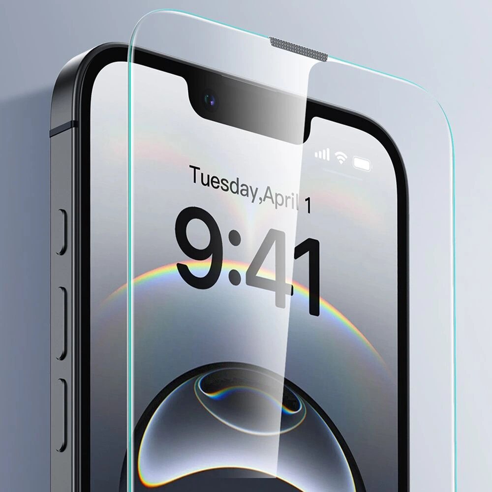 Set 2 folii protectie ESR UltraFit Tempered Glass compatibil cu iPhone 13/13 Pro/14/16e Clear