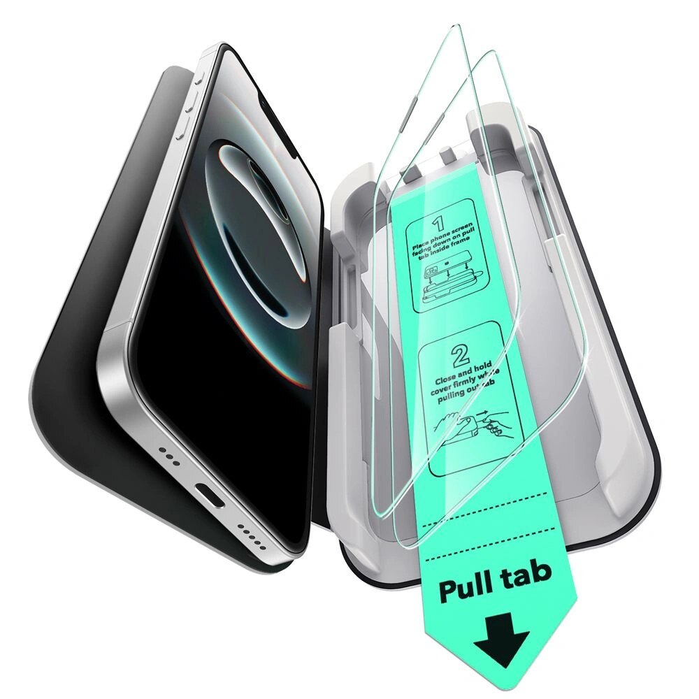 Set 2 folii protectie ESR UltraFit Tempered Glass compatibil cu iPhone 13/13 Pro/14/16e Clear
