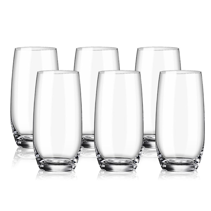 6 darabos vizespohár készlet, ZGGZERG, Hőálló, 400ml, Vastagított alj, Újrahasználható, Könnyen tisztítható, Ergonomikus kialakítás, Limonádéhoz, Jeges teához és üdítőitalokhoz, Üveg, 6*13,2*5cm, Átlátszó