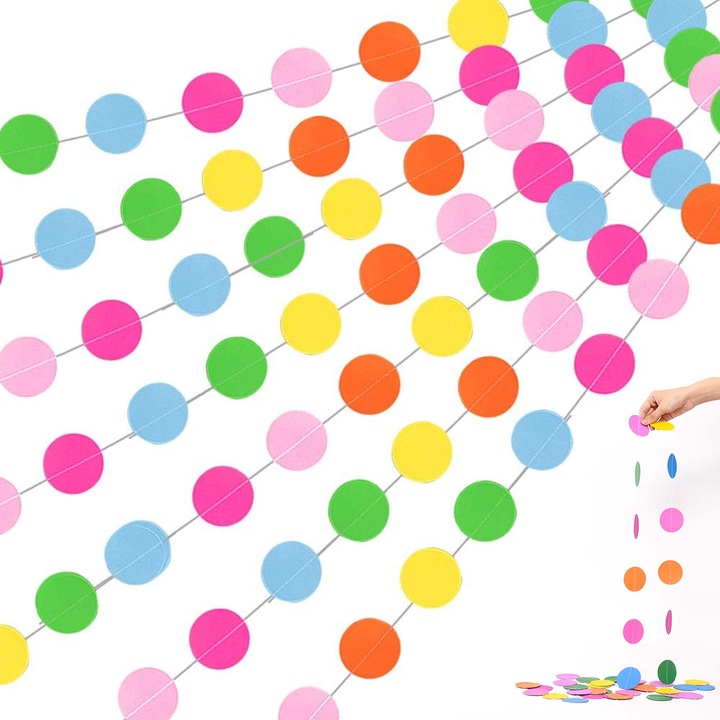 Гирлянд с цветни точки, Enforose, за многократна употреба, многоцветен