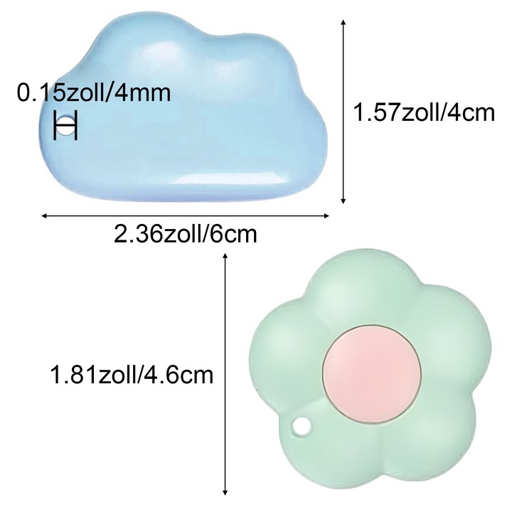 Set 4 cutite decorative cu breloc, Enforose, design floral, retractabil, portabil