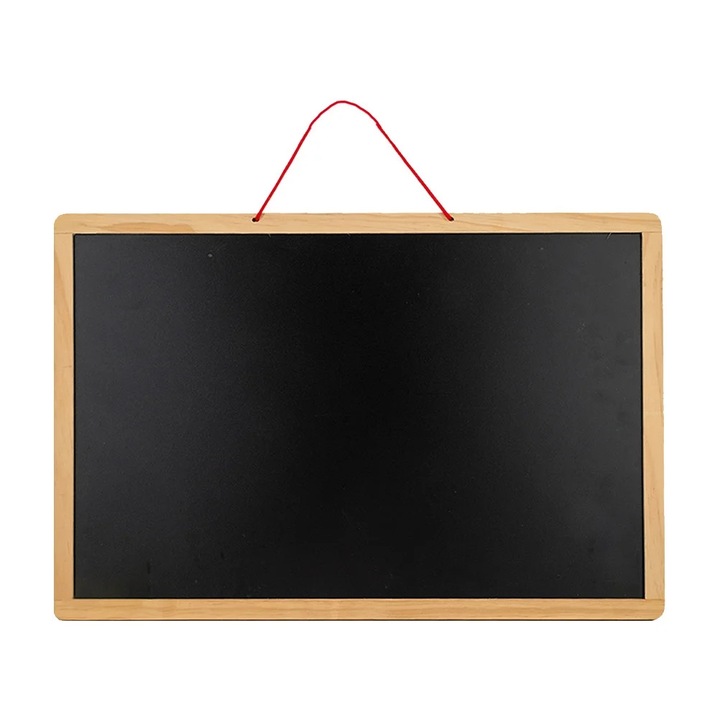 Tabla de scris dublu fata din lemn, negru, 30x20x2cm