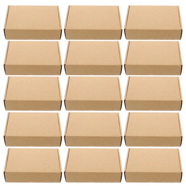 Комплект 50 кутии за опаковане YANYXR, велпапе, кафяв крафт, 15x10x4см