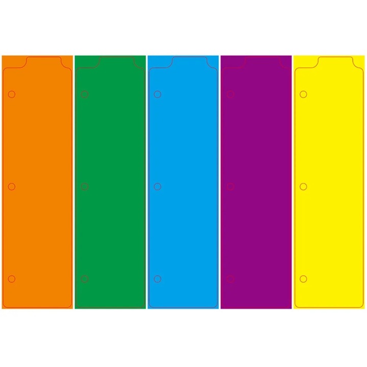 Set 5 separatoare dosar, multicolor, 21.6x6x0.1cm, ABS