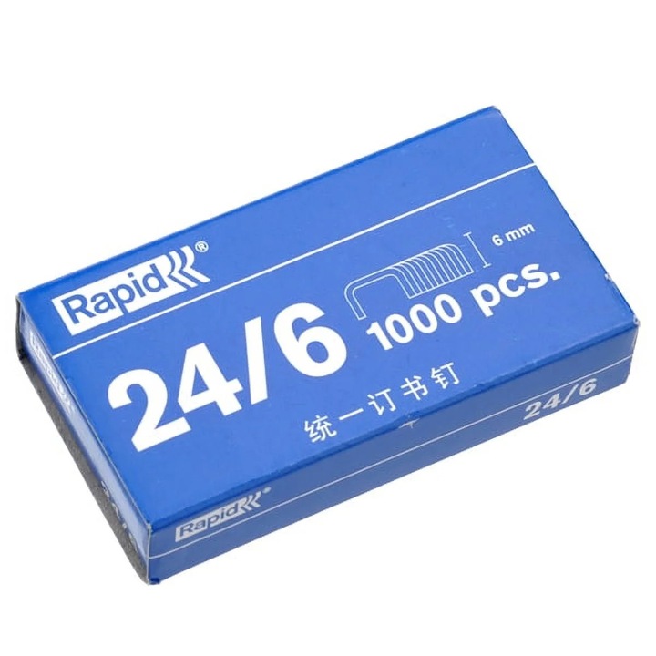 Set capse 24/6, 1000 bucati, 6mm, galvanizate