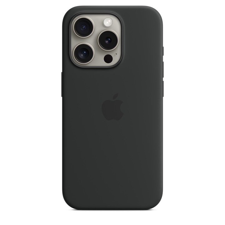 Силиконов Кейс за Apple iPhone 15 Pro, Shockproof, Черен