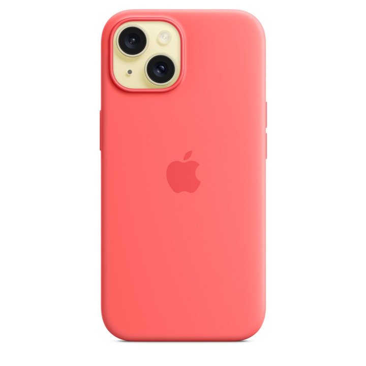 Telefontok kompatibilis az Apple iPhone 15, puha, szilikon, mikroszálas belső, Korallos
