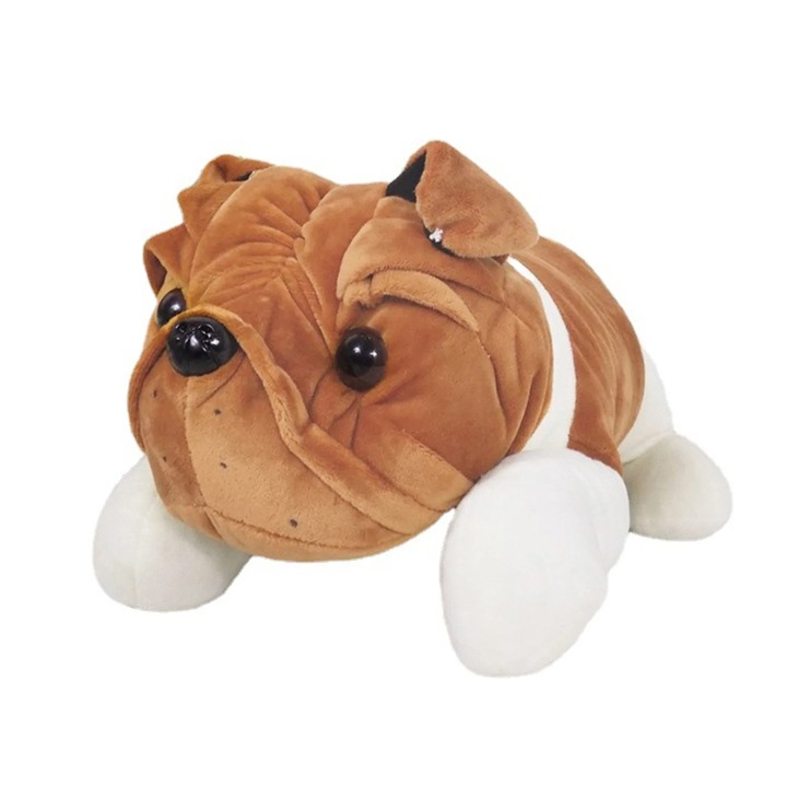 Jucarie plus caine Shar Pei, perna moale, maro, 20x12x10cm