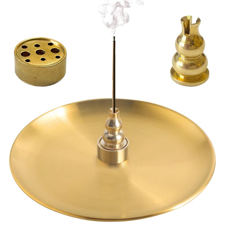 Arzator de tamaie multifunctional, Enforose, design detasabil, din alama, 17x17cm