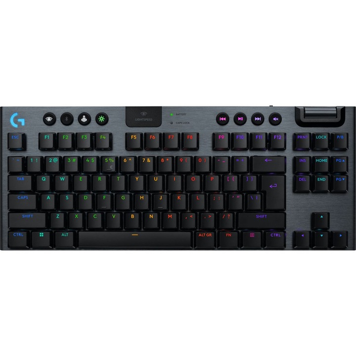 Безжична геймърска клавиатура Logitech G915 X LIGHTSPEED TKL, Черен, Wireless