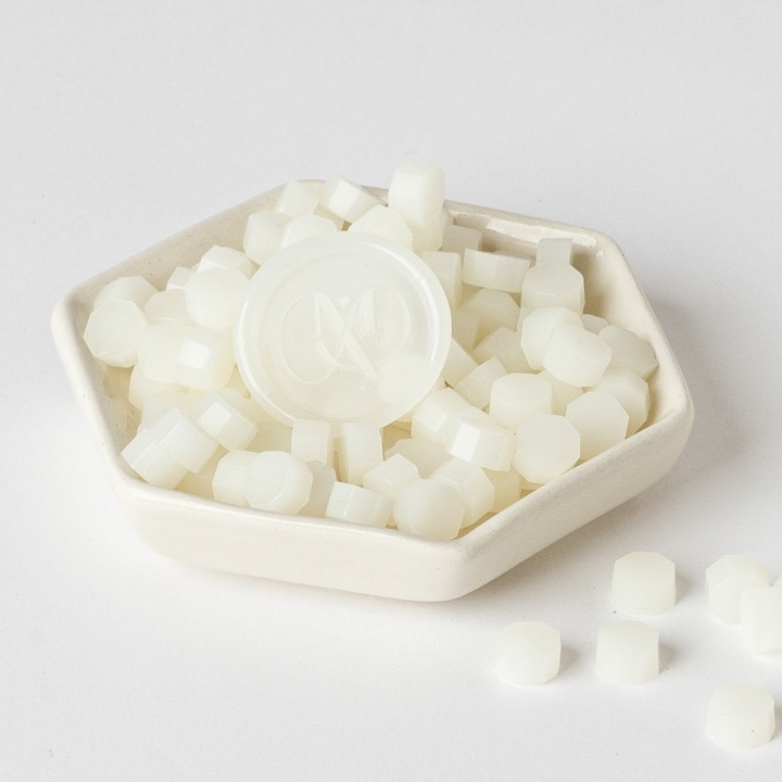 Granule ceara pentru sigilii de ceara, Mariart, culoare Semitransparent, pentru invitatii nunta, botez, artizanat, plicuri, papetarie evenimente, 60 granule