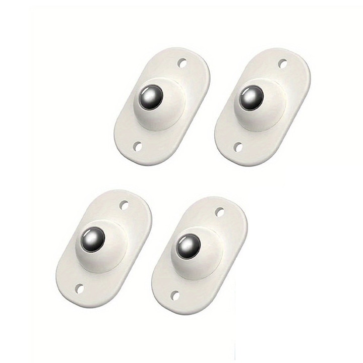 4 db-os bútorkerék készlet, rozsdamentes acél, 4,5 × 2,8 cm, fehér