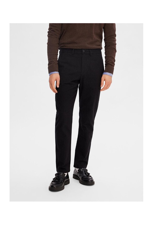 Férfi nadrág, Selected Homme, 302634545, Pamut/Újrahasznosított poliészter/Organikus pamut, Fekete, Fekete