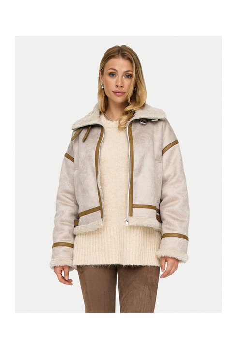 Cojoc dama, Only, 304494123, Poliester, Bej, Bej