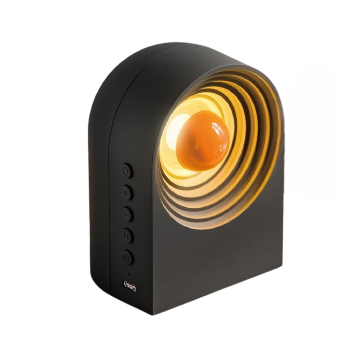 Boxa Dopamine 3in1: difuzor Bluetooth, 8 sunete albe integrate si 4 tipuri de lumina de veghe, clickzu, ideal pentru muzica, relaxare si somn, design mediteranean elegant, calmeaza mintea & creeaza un mediu de somn confortabil pentru copii & adulti, negru