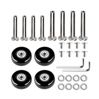 Set 4 roti skateboard/role/trolere, Tebnaild, 60mm, negru, cauciuc, suporta 50 Kg