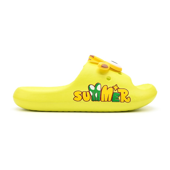 Papuci De Copii, Din Spuma, Usoara Cu Imprimeu Girafa, PC04, Galben