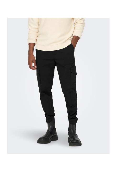 Férfi nadrág, Only & Sons, 301846314, Pamut/Pamut, Fekete, Fekete