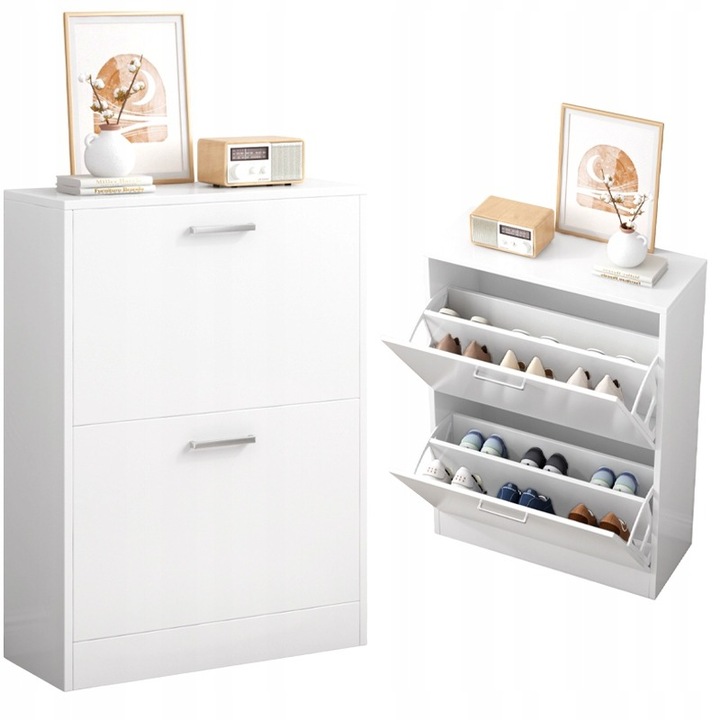 Dulap de pantofi alb dulap pantofi raft loft dresser stil scandinav 60 cm MUVU