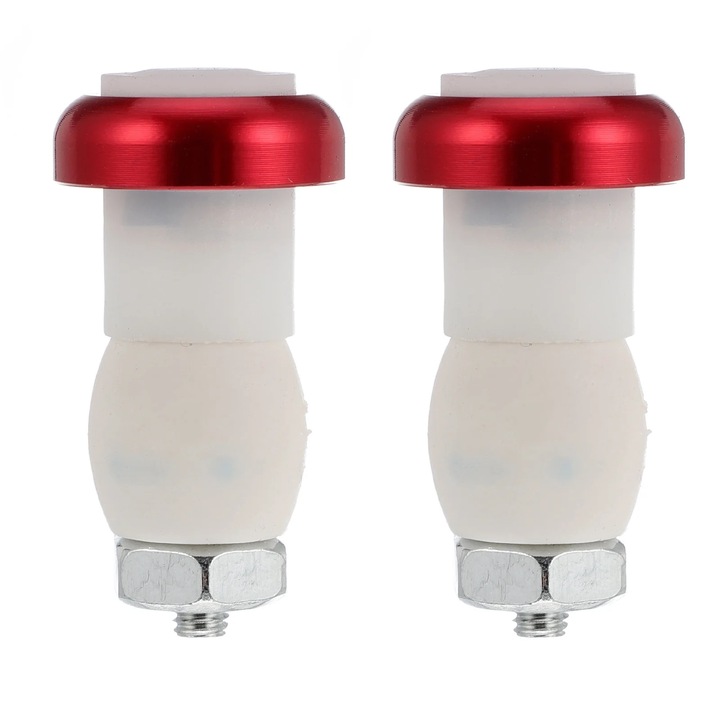 Lumina bicicleta LED, aluminiu, rosu, 2.5x2.5x5cm, set 2 bucati