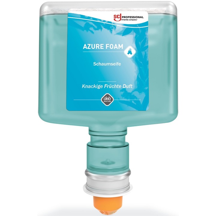 SCJP Azure habszappan, friss, ropogós gyümölcs illat, azúrkék, bőrbarát, TouchFREE Ultra automata adagolóhoz, 1, 2L patron