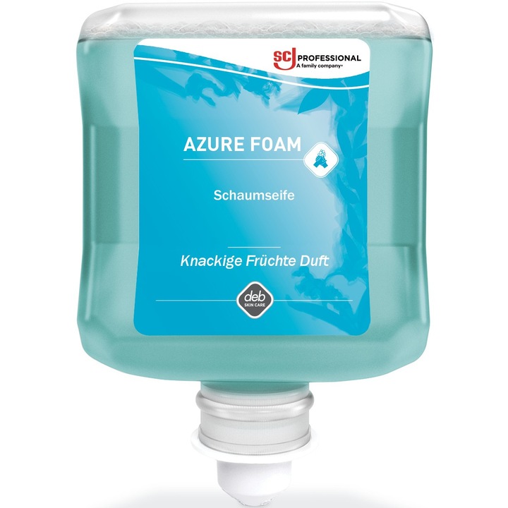 SCJP Azure habszappan, friss, ropogós gyümölcs illat, azúrkék, Proline manuális adagolóhoz, 1L patron