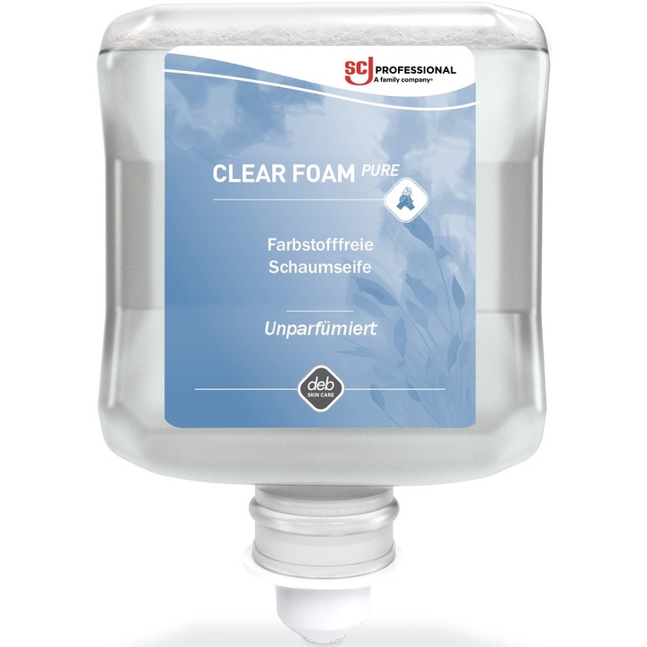 SCJP Clear Foam Pure habszappan, illatmentes, színezékmentes, bőrbarát, Proline manuális adagolóhoz, 1L patron