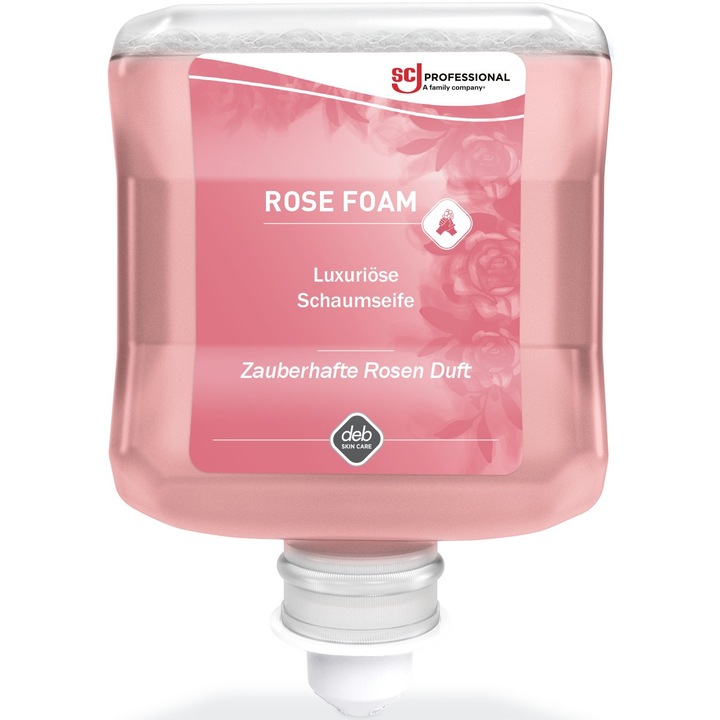 SCJP Rose Foam habszappan, Enchanted Rose friss rózsa, rózsaszín, Proline manuális adagolóhoz, 1L patron