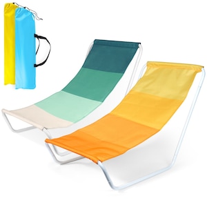 Sezlong De Plaja 2 Bucati, Vilde, Pliabil, Metal, Material Textil, Confortabil, Incarcare Maxima 90 kg, 86x51.5x60 cm, Verde