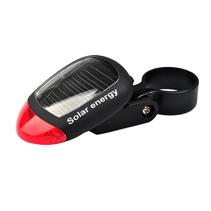 Lumina spate bicicleta solara, 2 LED, ABS, 7x5.5x2.5cm