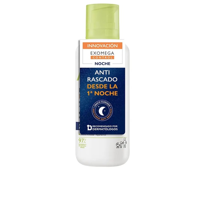 Lotiune corporala hidratanta si reparatoare de noapte pentru adulti si bebelusi, A-Derma Exomega Control, 400 ml