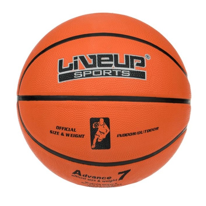 Minge de baschet, Rubber, portocaliu, Nr.7, 23.8~24.8cm