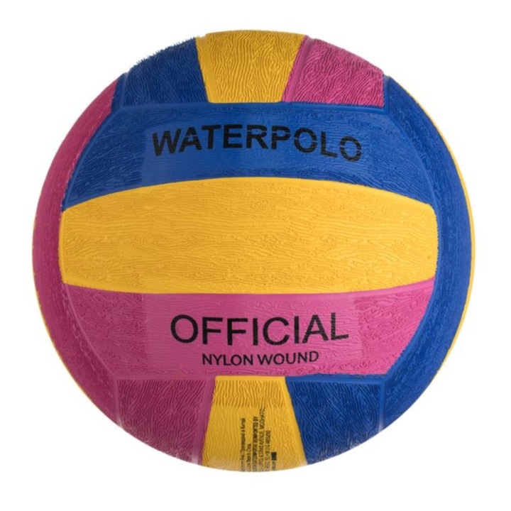 Minge de plaja, Waterpolo Official, pentru sporturi in apa, tricolor, rosu/galben/albastru, Nr.4