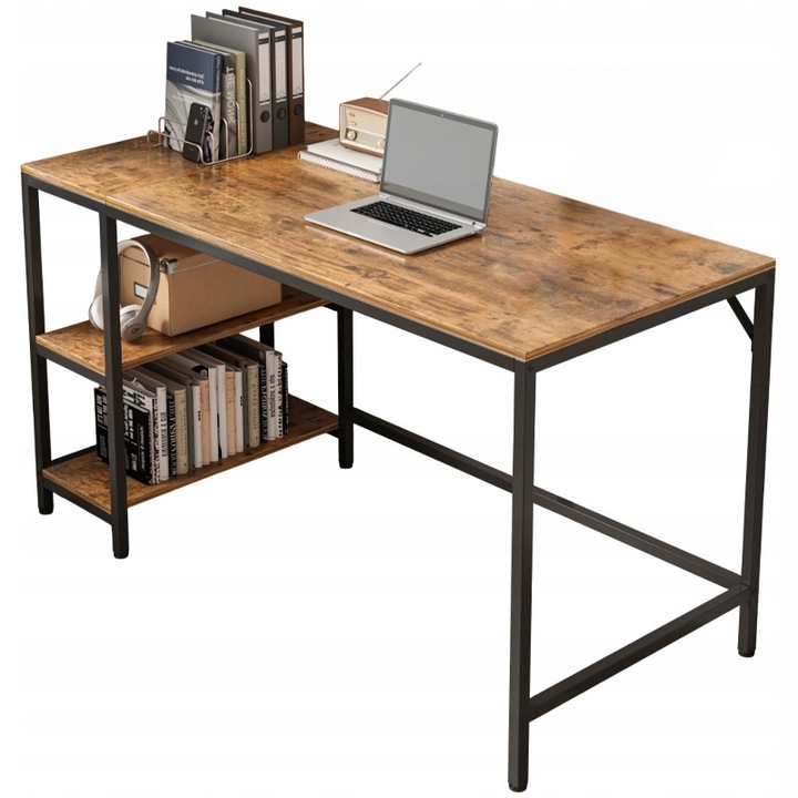 Birou de calculator vintage rustic maro retro birou de tineret 140/60/105 cm Rebiko