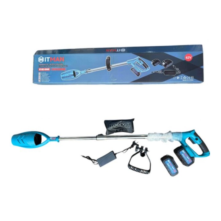 Suflanta de aer fara fir HITMAN 62V cu maner telescopic, 2 baterii incluse