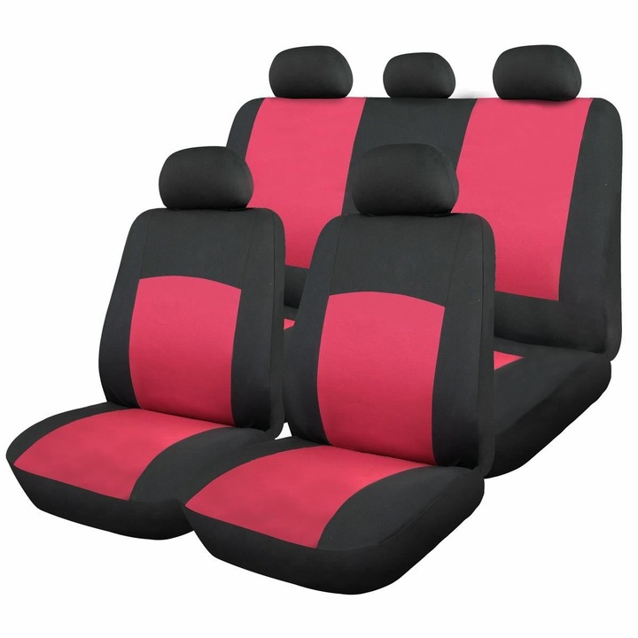 Комплект калъфи за седалки RoGroup Oxford, Червени, 9 броя