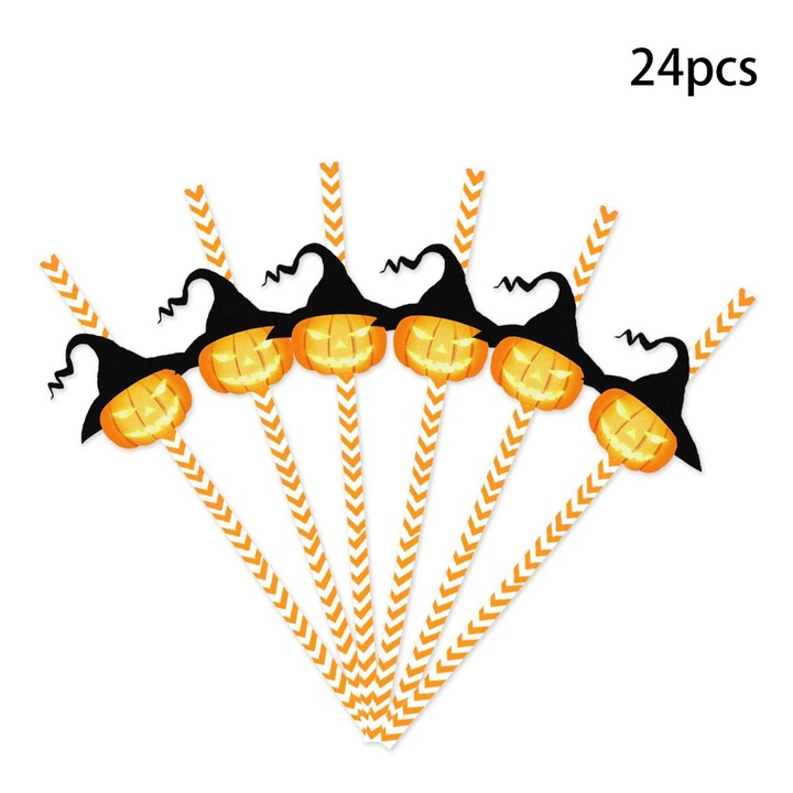 Paie de hartie ZYBLSSBB Halloween set 24 bucati craniu paianjen multicolor