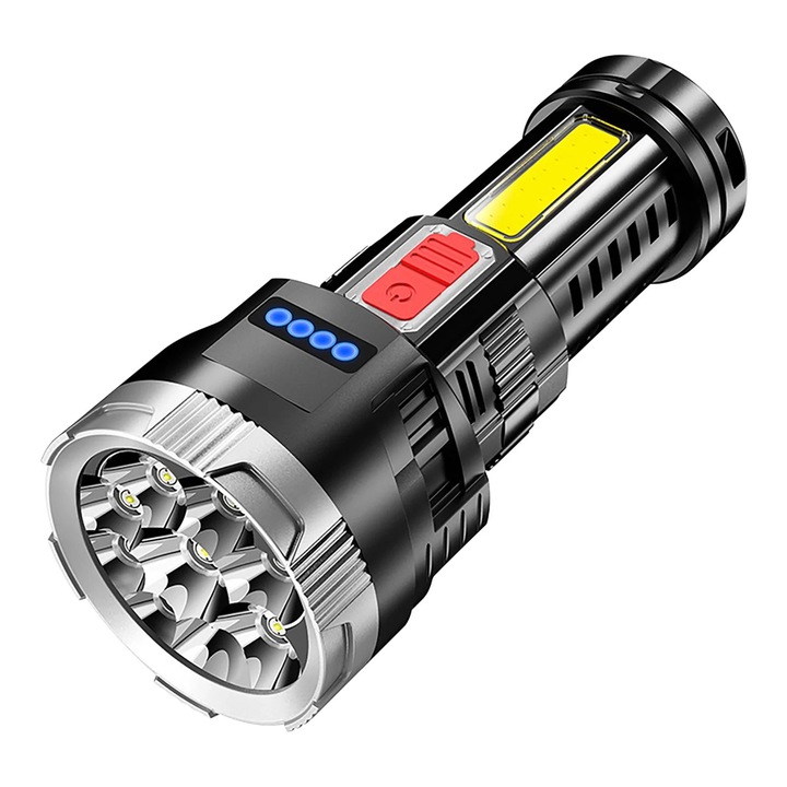 Hordozható lámpa 9 magos 4 sebességes oldalsó LED, műanyag, méret a kép szerint