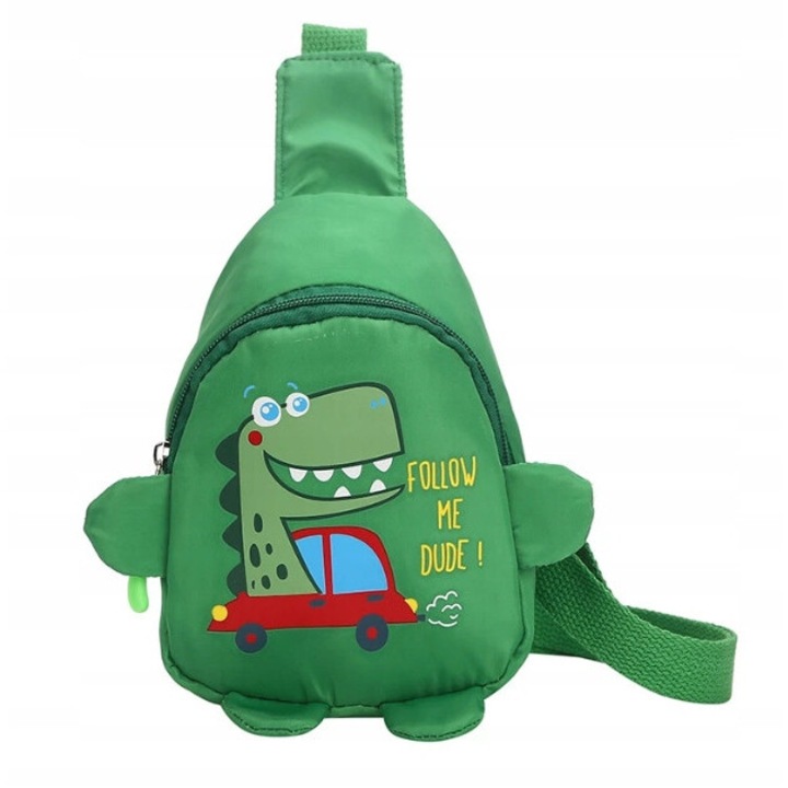 Rucsac pentru copii cu model dinozaur, DragonFly, 18x14x6cm, curea reglabila