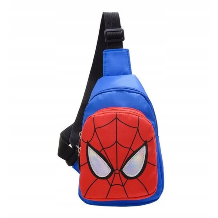 Rucsac crossbody copii DragonFly, Spiderman, 2 compartimente, curea reglabila