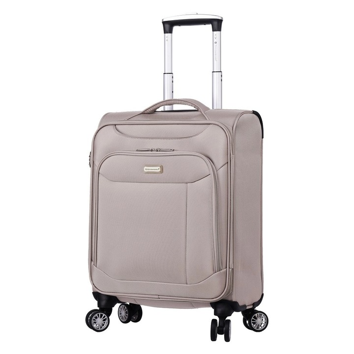 Куфар Snowball SW87303, за ръчен багаж, с 4 колела, 55 см, бежов